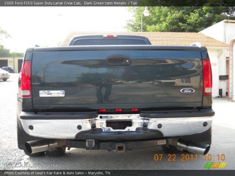 Dark Green Satin Metallic / Tan 2005 Ford F350 Super Duty Lariat Crew Cab
