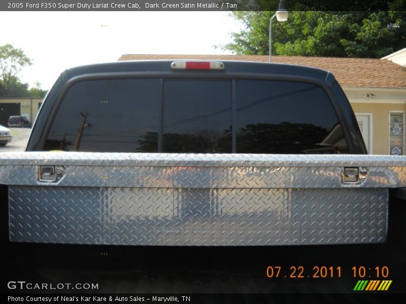 Dark Green Satin Metallic / Tan 2005 Ford F350 Super Duty Lariat Crew Cab