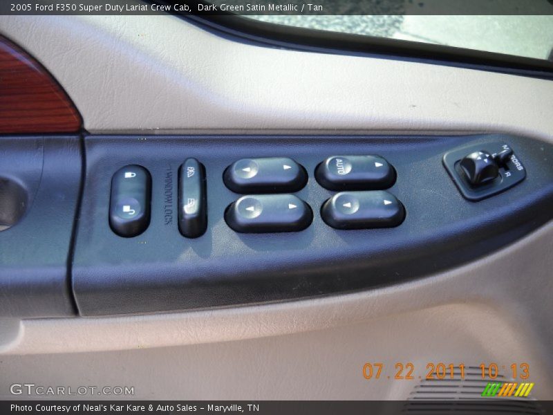 Dark Green Satin Metallic / Tan 2005 Ford F350 Super Duty Lariat Crew Cab