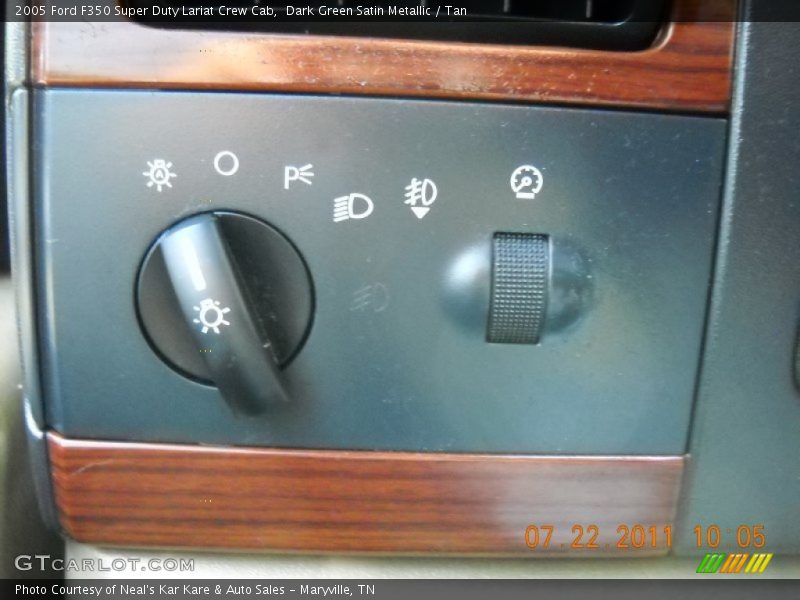Dark Green Satin Metallic / Tan 2005 Ford F350 Super Duty Lariat Crew Cab