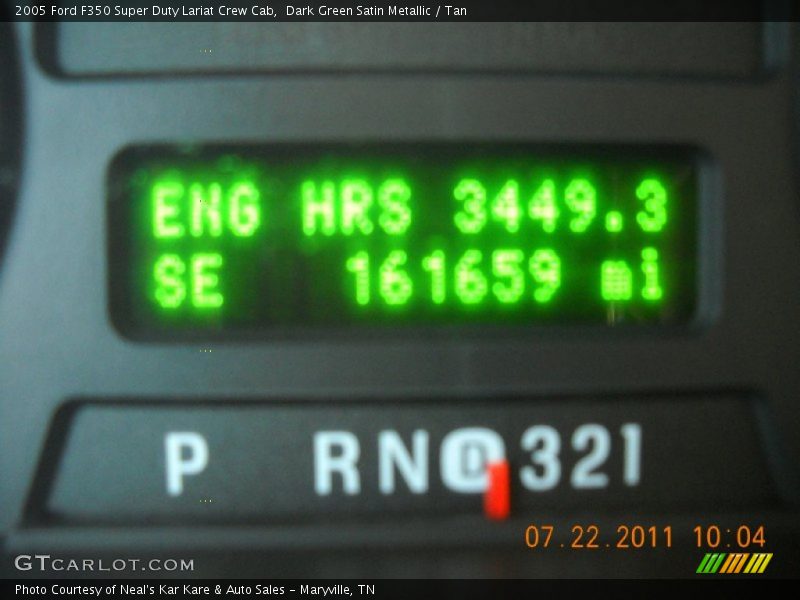 Dark Green Satin Metallic / Tan 2005 Ford F350 Super Duty Lariat Crew Cab