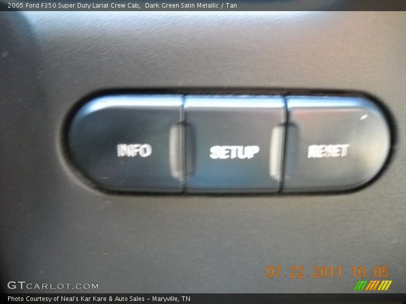 Dark Green Satin Metallic / Tan 2005 Ford F350 Super Duty Lariat Crew Cab