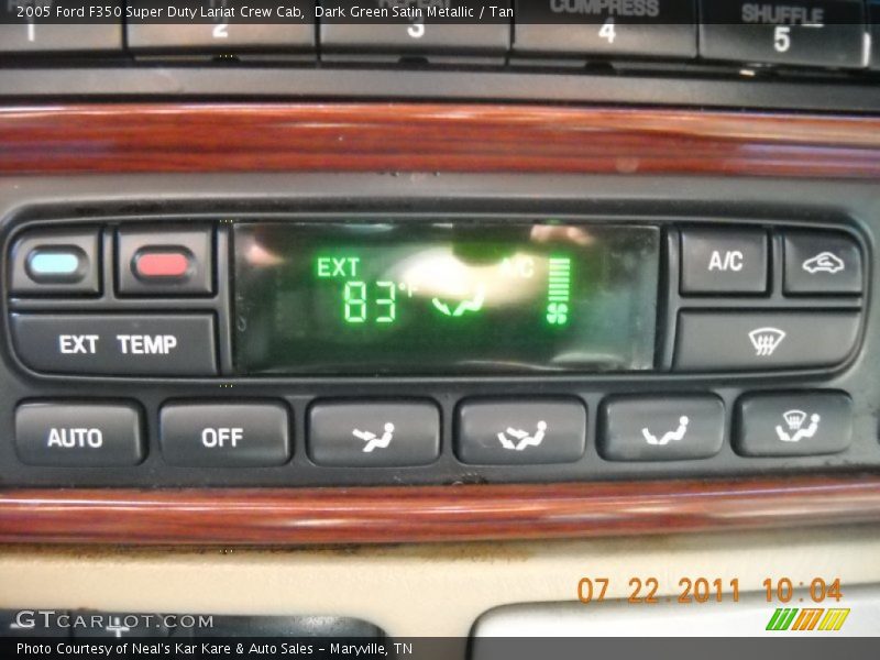 Dark Green Satin Metallic / Tan 2005 Ford F350 Super Duty Lariat Crew Cab