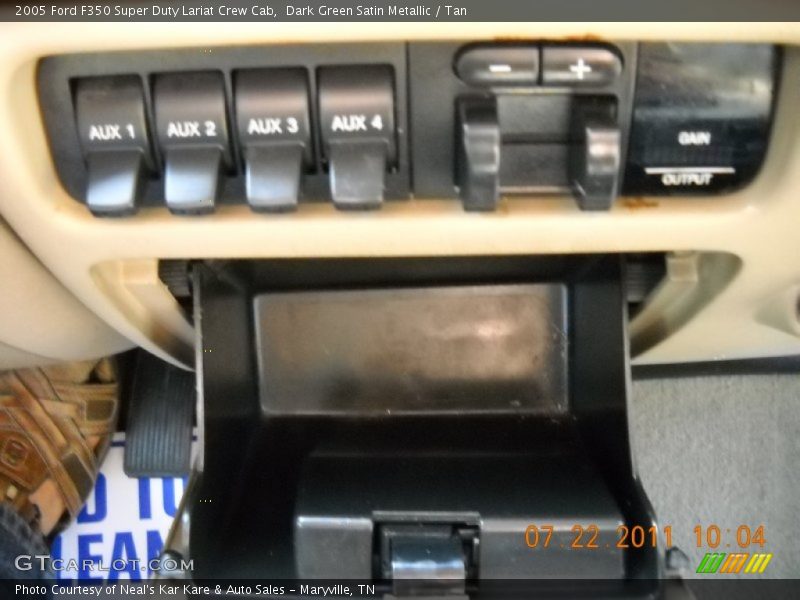 Dark Green Satin Metallic / Tan 2005 Ford F350 Super Duty Lariat Crew Cab
