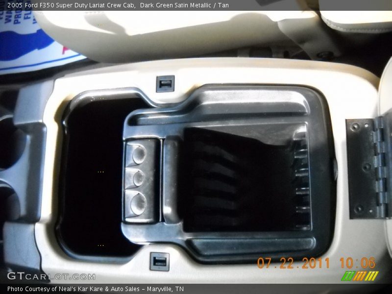 Dark Green Satin Metallic / Tan 2005 Ford F350 Super Duty Lariat Crew Cab
