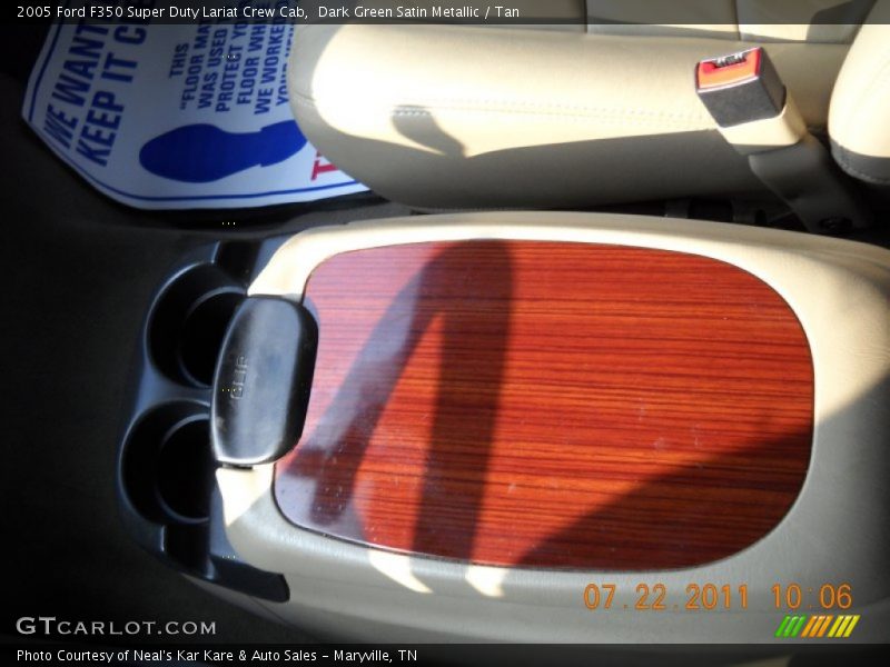 Dark Green Satin Metallic / Tan 2005 Ford F350 Super Duty Lariat Crew Cab