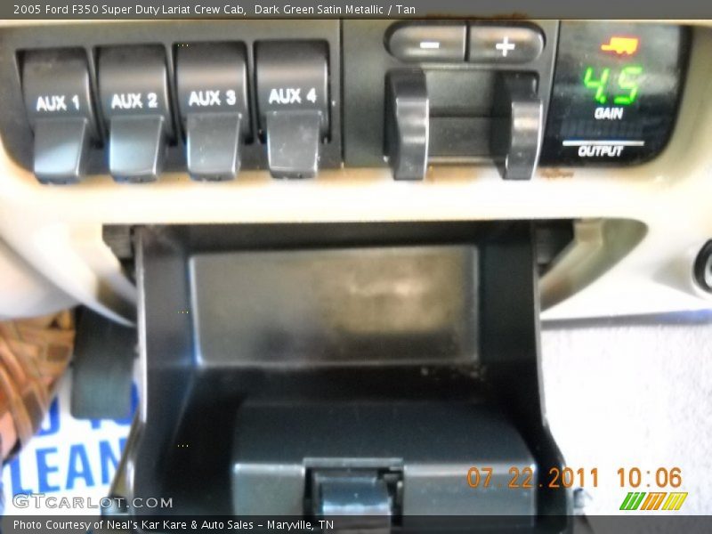 Dark Green Satin Metallic / Tan 2005 Ford F350 Super Duty Lariat Crew Cab