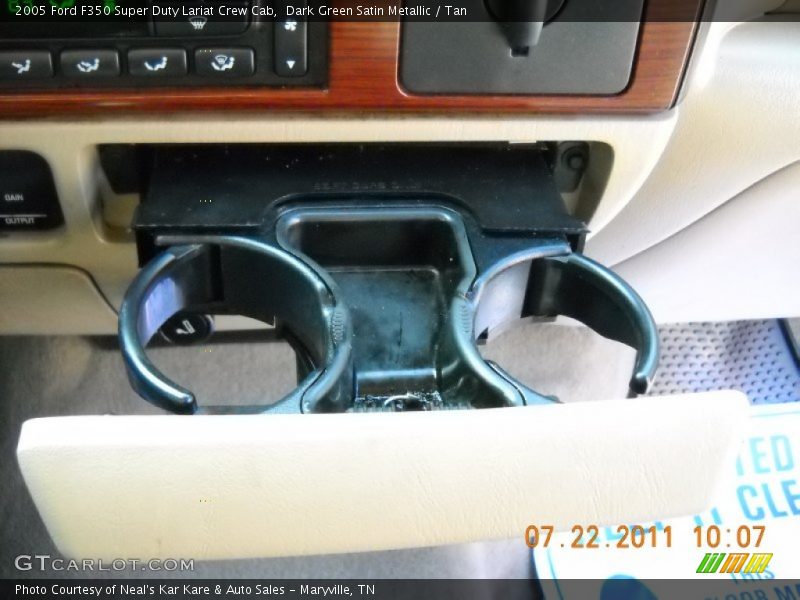 Dark Green Satin Metallic / Tan 2005 Ford F350 Super Duty Lariat Crew Cab
