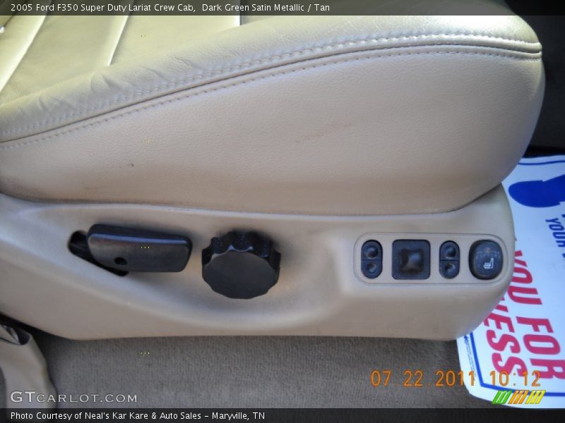 Dark Green Satin Metallic / Tan 2005 Ford F350 Super Duty Lariat Crew Cab