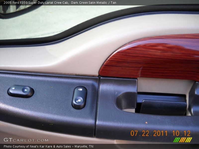 Dark Green Satin Metallic / Tan 2005 Ford F350 Super Duty Lariat Crew Cab