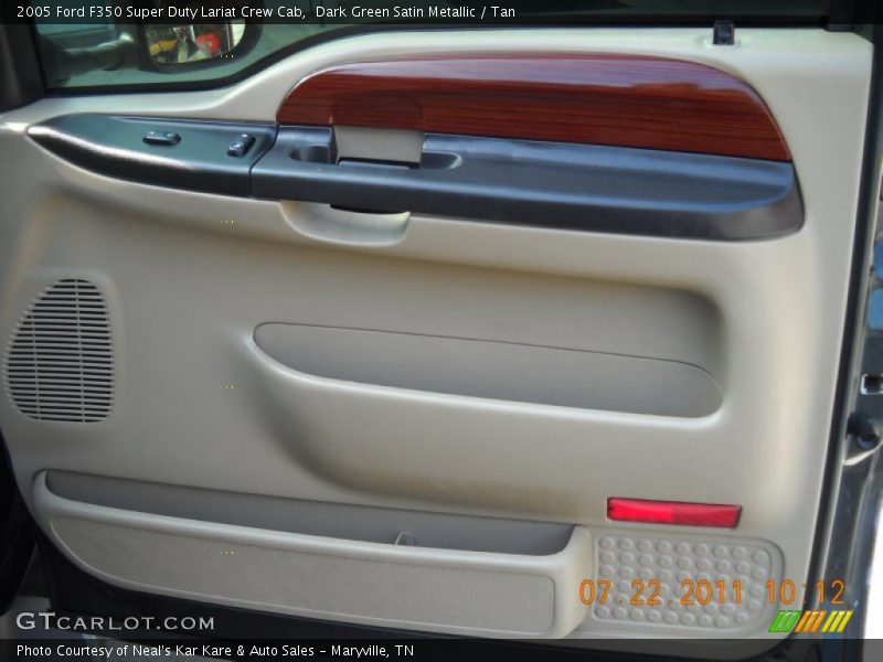 Dark Green Satin Metallic / Tan 2005 Ford F350 Super Duty Lariat Crew Cab