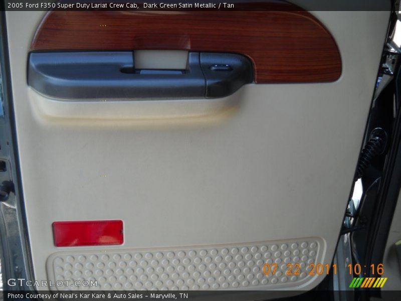Dark Green Satin Metallic / Tan 2005 Ford F350 Super Duty Lariat Crew Cab