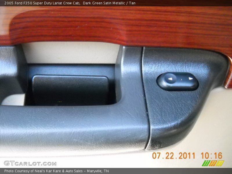 Dark Green Satin Metallic / Tan 2005 Ford F350 Super Duty Lariat Crew Cab