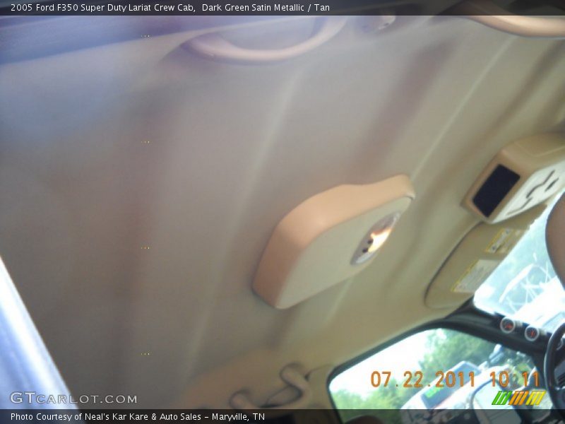 Dark Green Satin Metallic / Tan 2005 Ford F350 Super Duty Lariat Crew Cab