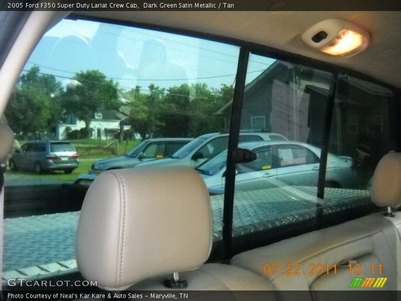 Dark Green Satin Metallic / Tan 2005 Ford F350 Super Duty Lariat Crew Cab