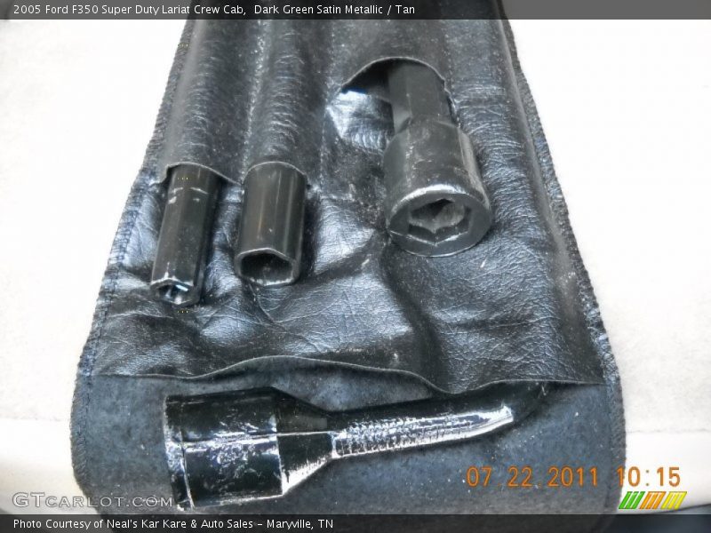 Dark Green Satin Metallic / Tan 2005 Ford F350 Super Duty Lariat Crew Cab