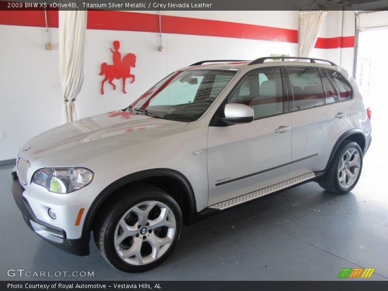 Titanium Silver Metallic / Grey Nevada Leather 2009 BMW X5 xDrive48i