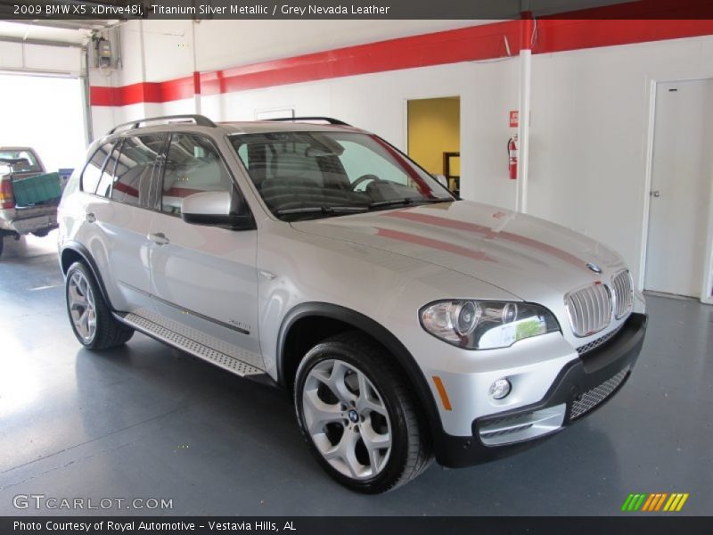 Titanium Silver Metallic / Grey Nevada Leather 2009 BMW X5 xDrive48i