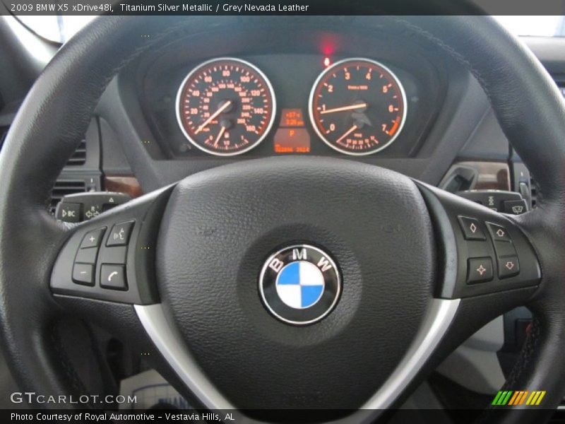 Titanium Silver Metallic / Grey Nevada Leather 2009 BMW X5 xDrive48i