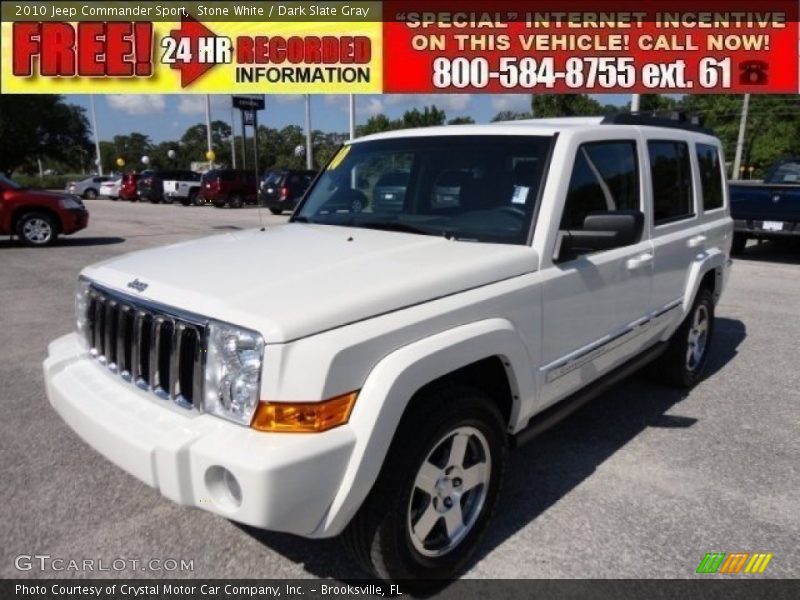 Stone White / Dark Slate Gray 2010 Jeep Commander Sport