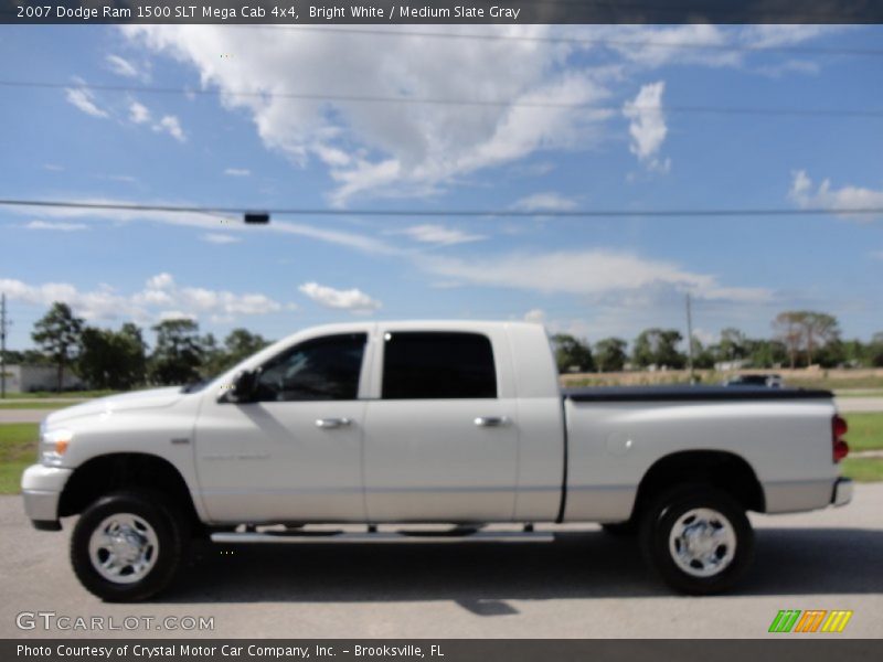Bright White / Medium Slate Gray 2007 Dodge Ram 1500 SLT Mega Cab 4x4