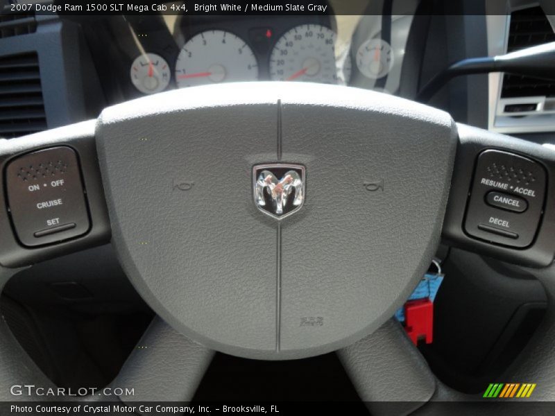 Bright White / Medium Slate Gray 2007 Dodge Ram 1500 SLT Mega Cab 4x4
