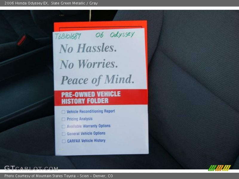Slate Green Metallic / Gray 2006 Honda Odyssey EX