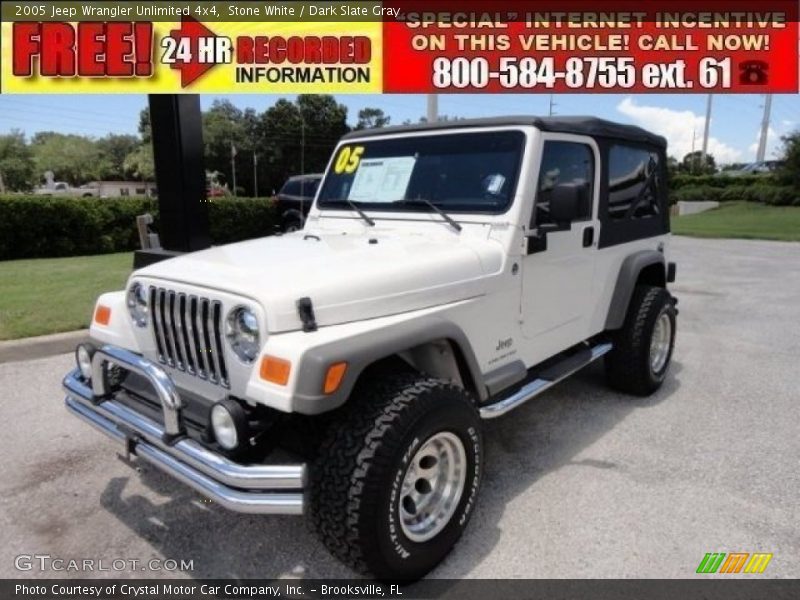 Stone White / Dark Slate Gray 2005 Jeep Wrangler Unlimited 4x4