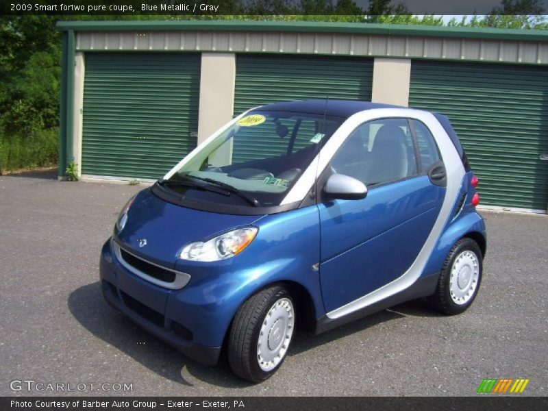 Blue Metallic / Gray 2009 Smart fortwo pure coupe