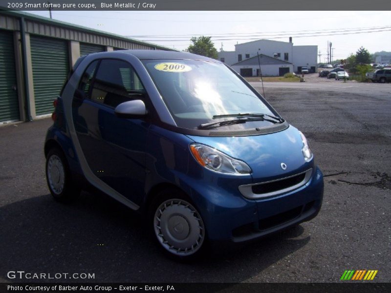 Blue Metallic / Gray 2009 Smart fortwo pure coupe
