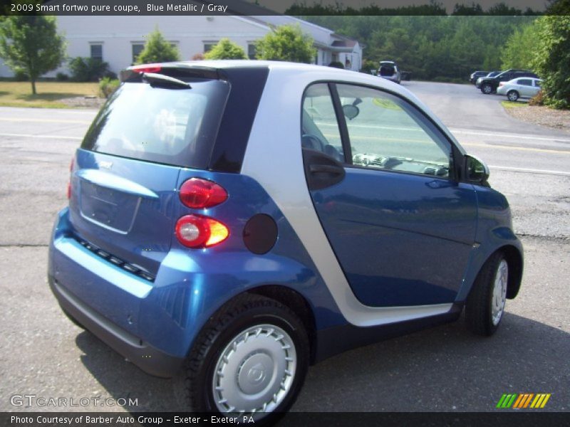 Blue Metallic / Gray 2009 Smart fortwo pure coupe
