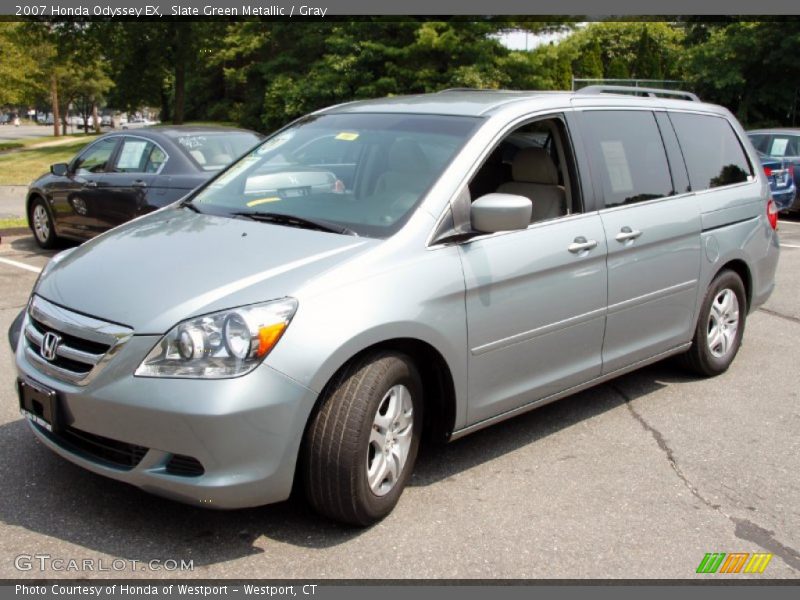 Slate Green Metallic / Gray 2007 Honda Odyssey EX