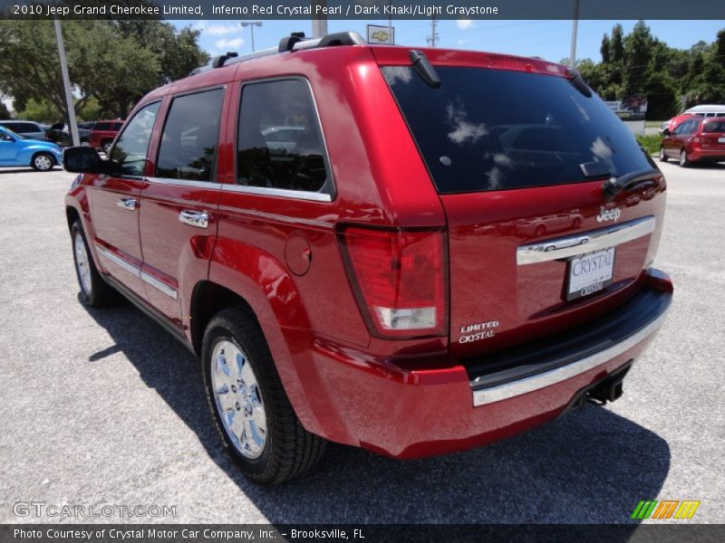 Inferno Red Crystal Pearl / Dark Khaki/Light Graystone 2010 Jeep Grand Cherokee Limited