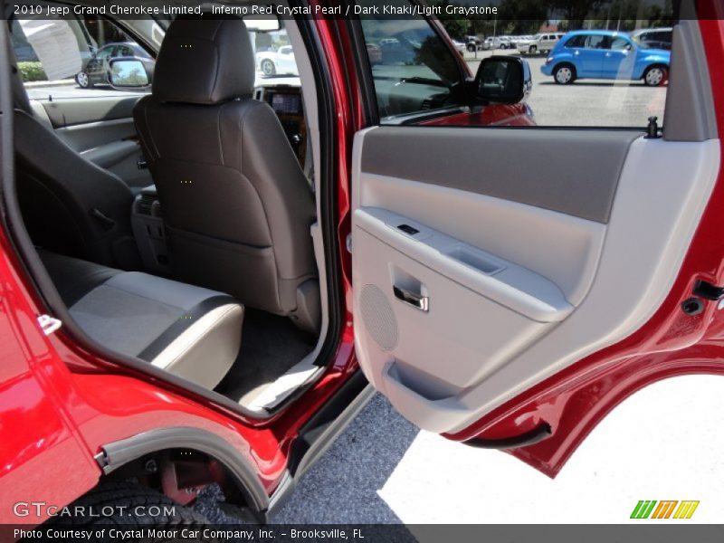Inferno Red Crystal Pearl / Dark Khaki/Light Graystone 2010 Jeep Grand Cherokee Limited