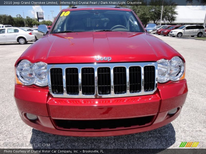 Inferno Red Crystal Pearl / Dark Khaki/Light Graystone 2010 Jeep Grand Cherokee Limited