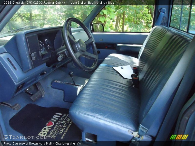 Light Stellar Blue Metallic / Blue 1988 Chevrolet C/K K1500 Regular Cab 4x4