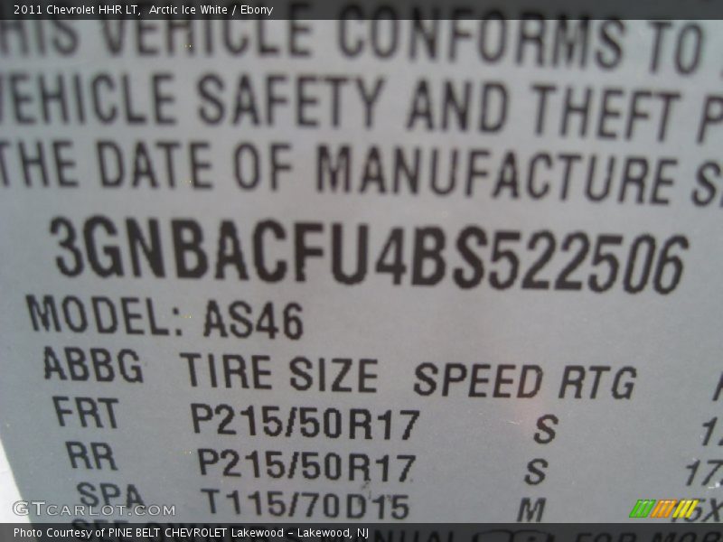 Arctic Ice White / Ebony 2011 Chevrolet HHR LT