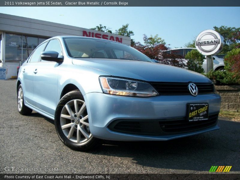 Glacier Blue Metallic / Cornsilk Beige 2011 Volkswagen Jetta SE Sedan