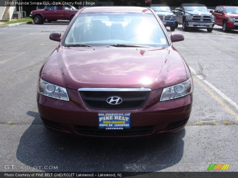 Dark Cherry Red / Beige 2008 Hyundai Sonata GLS