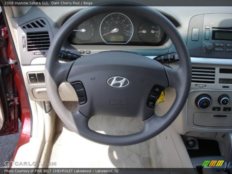 Dark Cherry Red / Beige 2008 Hyundai Sonata GLS