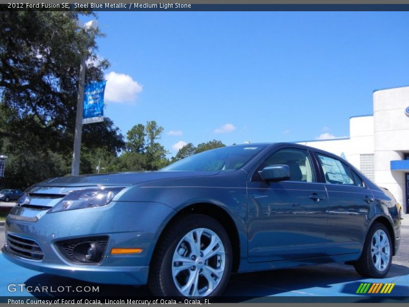 Steel Blue Metallic / Medium Light Stone 2012 Ford Fusion SE