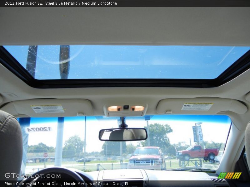 Steel Blue Metallic / Medium Light Stone 2012 Ford Fusion SE