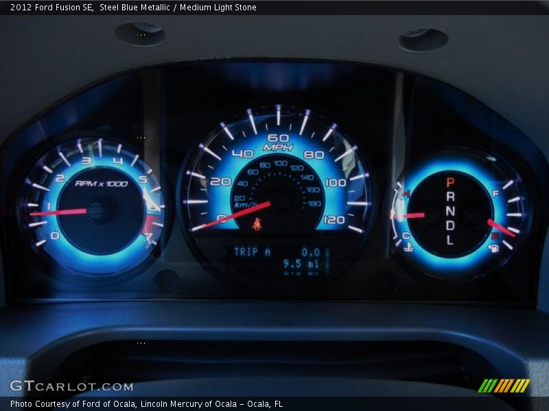 Steel Blue Metallic / Medium Light Stone 2012 Ford Fusion SE