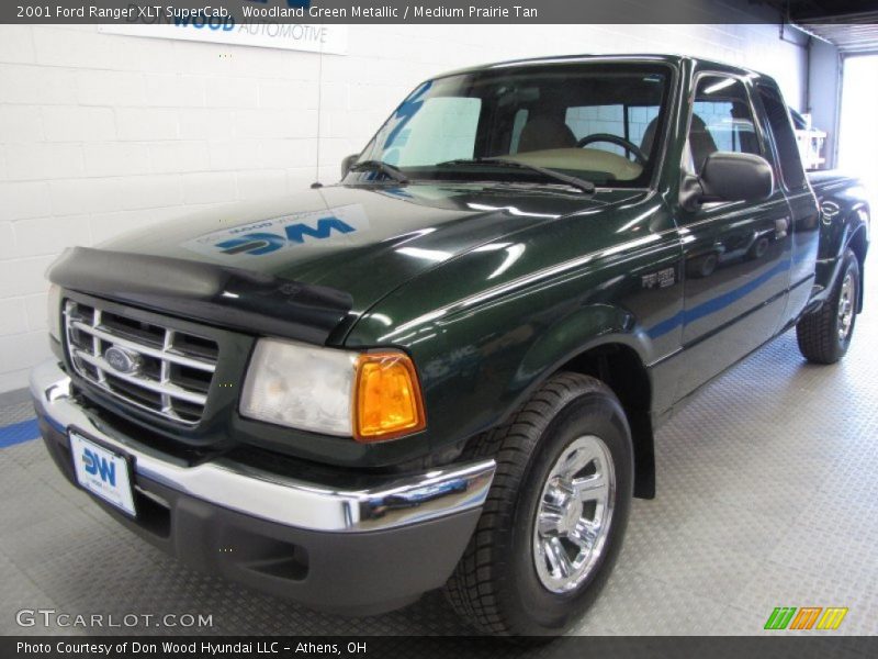 Woodland Green Metallic / Medium Prairie Tan 2001 Ford Ranger XLT SuperCab
