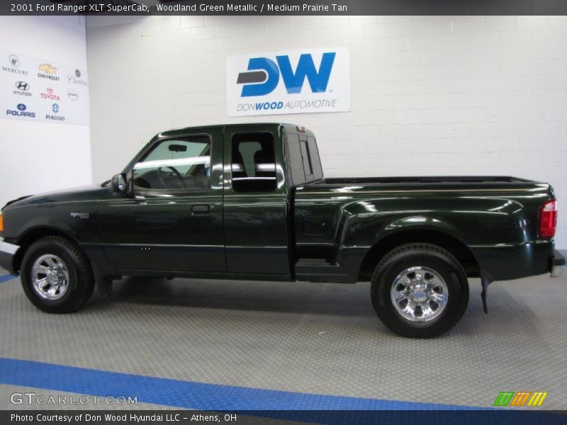 Woodland Green Metallic / Medium Prairie Tan 2001 Ford Ranger XLT SuperCab