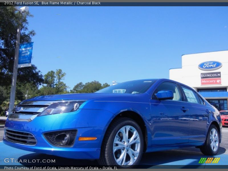 Blue Flame Metallic / Charcoal Black 2012 Ford Fusion SE