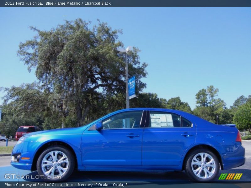 Blue Flame Metallic / Charcoal Black 2012 Ford Fusion SE