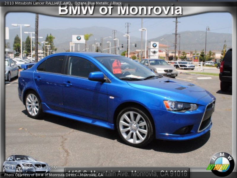 Octane Blue Metallic / Black 2010 Mitsubishi Lancer RALLIART AWD
