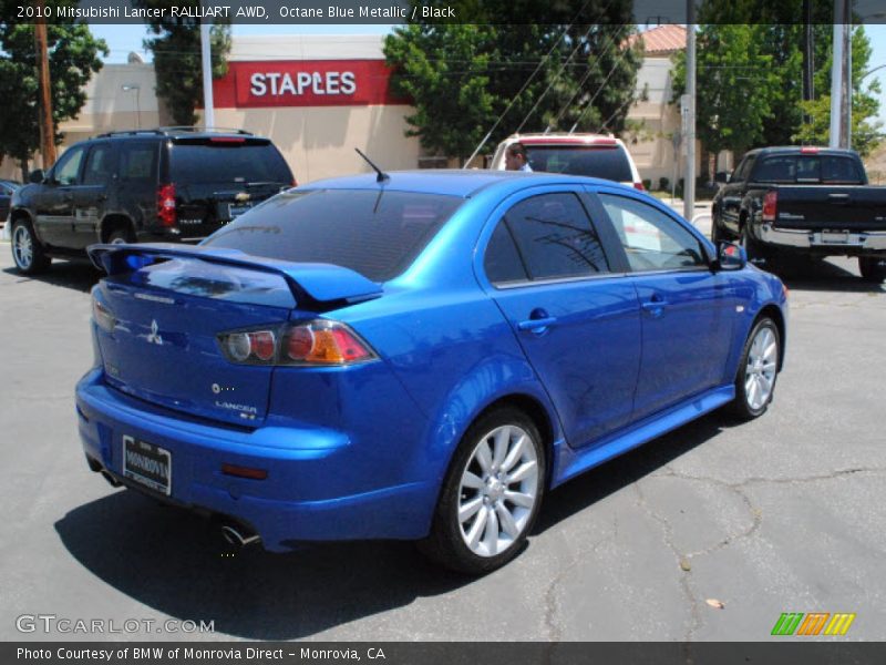 Octane Blue Metallic / Black 2010 Mitsubishi Lancer RALLIART AWD
