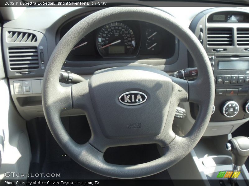 Bright Silver Metallic / Gray 2009 Kia Spectra EX Sedan